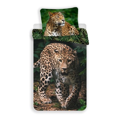 JERRY FABRICS Pamučna dječja posteljina Leopard "Green" zelena 140x200 cm, 